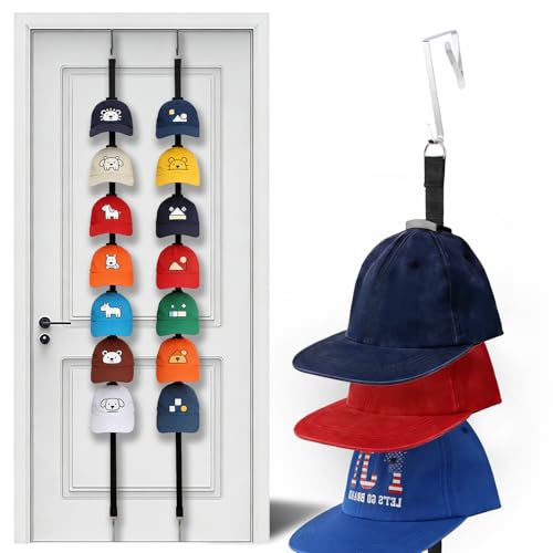 La Mejor Selección de Almacenaje y organización del garaje los mejores 10. 41 WOLADY 2 Pcs Organizador de Gorra, Perchero para Puerta con Ganchos Lisos, Hanging Hat Organizer para Colgar en La Puerta, Ideal para Dormitorio, Entrada o Garaje, Clóset,...