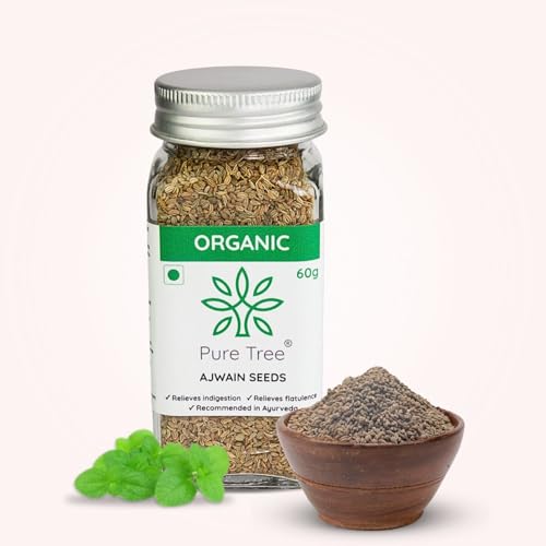 Image of Pure Tree Certified Organic Carom Seeds | 60 g | Glass Jar | Ajwain Seeds | Omam | Vamu | Ajowan | Ayamodakam Seeds Rich In Antioxidants