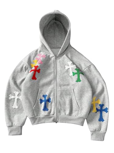 Shenhe Y2k Cross Patch Hoodie