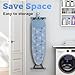 KINGBOARD Ironing Board, Compact Iron Board with Silicon Iron Mat, Heat Resistant Cover, 7 Height Adjustable, Foldable Ironing Board Wall Mount Hanger, 13x43 Blue