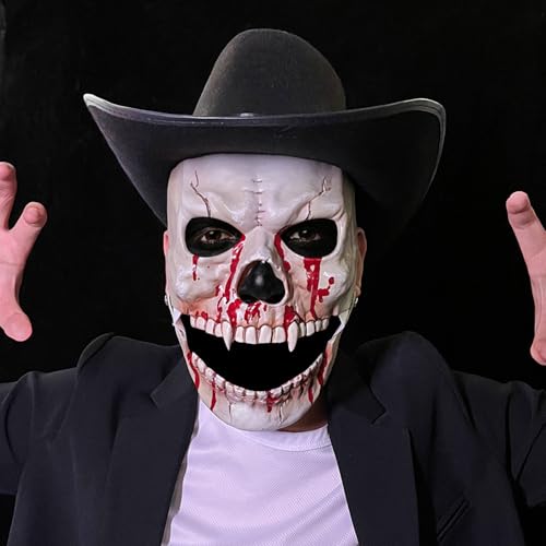 Máscaras de caveira de Halloween, máscara de cosplay assustadora para adultos, máscara de esqueleto assustadora capacete de caveira para decoração de festa de disfarces
