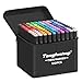 Tongfushop 100 Colored Marker Set, Colouring Pens for Adults, Art Felt Tip Pens, Dual Tip Permanent Alcohol Markers for Drawing, Sketching, Anime, Manga, Fun doodling with Carrying Case & Storage Base