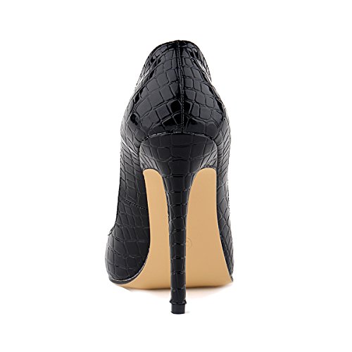 LOSLANDIFEN Womens Shoes Closed Toe High Heels Womens Pointed Slender Stiletto Pumps (42 M EU/10 B(M) US, Black) - Thumbnail 7
