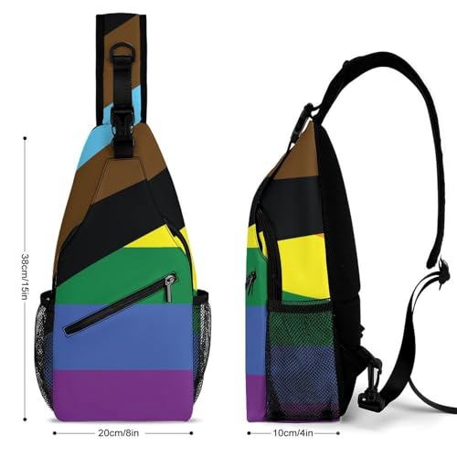 Fashion Chest Pack, Unisex Daily Travel Shoulder Bag, Small Cross Body Sling Bag LGBTQ Pride Rainbow Flag Art2