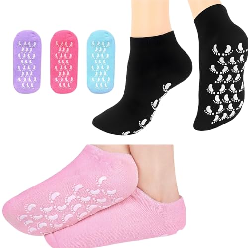 Image of K D Socks for Women, Crack Heel Repair Socks, Spa Gel Socks for Women, Silicon Socks, Silicone Socks for Men, Foot Hydration Socks Vitamin E-Multicolour (Women Gel Gloves)