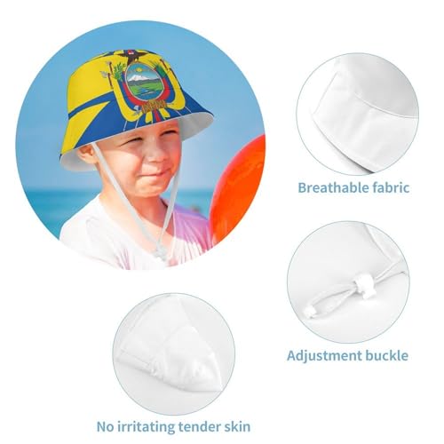 Ecuador FlagChildren's Bucket Hat for Boys and Girls, Breathable Summer Beach Hat54cm4