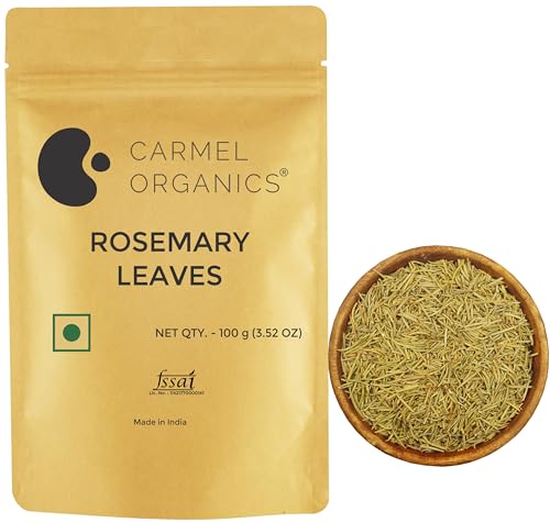 Image of CARMEL ORGANICS Rosemary Leaves (100 Gram) With Spray Bottle | Useful For Hair Growth, Herbal Tea, And Cooking | Natural | No Added Preservatives And Additives | Salvia Rosmarinus