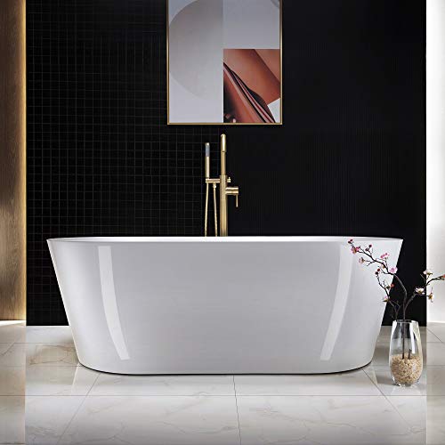 WOODBRIDGE F0007 BG Llave para bañera freestanding montada en el piso, grifería de baño de latón con ducha de mano, acabado oro cepillado miniatura 6