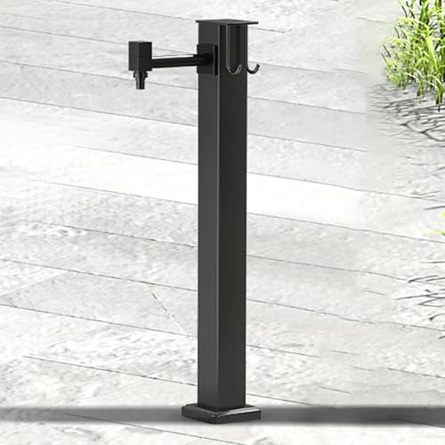 JIAOCKJIAO Columna de Agua para Exteriores, Columna de Agua Vertical Independiente para Jardín, Columna de Agua Cuadrada de Acero Inoxidable para Jardín con Grifo y Pistola Rociadora(31.4in/80cm)