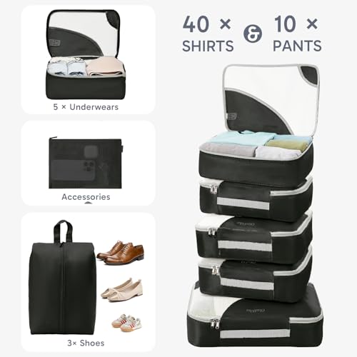 Image of OlarHike 10 Set Packing Cubes for Travel,Gifts for Women Mom,Anti-Tearing Suitcase Organizer,with Over 1000 pcs Mesh Holes,Vacation Essentials & Accessories for Cruise Ship