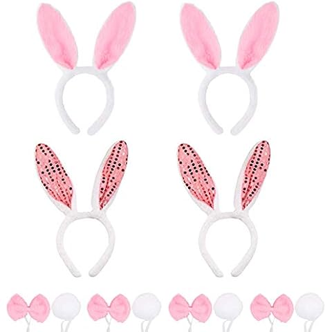 Diademas de Orejas de Conejo de Pascua de Felpa (Paquete de 4) Cover
