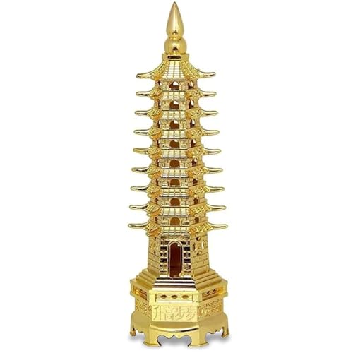 HOME GENIE"Feng Shui Pagodenturm/Bildungsturm aus Messing | Symbol für Reichtum und Wohlstand für Zuhause, Büro, Arbeitszimmer | Feng Shui Vastu Korrektur-Dekoration