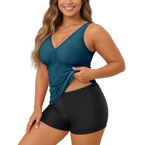 Tankini 2 pièces avec bretelles croisées pour la plage et la baignade