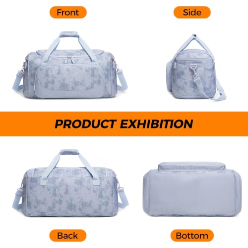 Image of Uarition Gym Bag for Men & Women - 50L Duffle Bag for Travel, Blue Tie-Dye