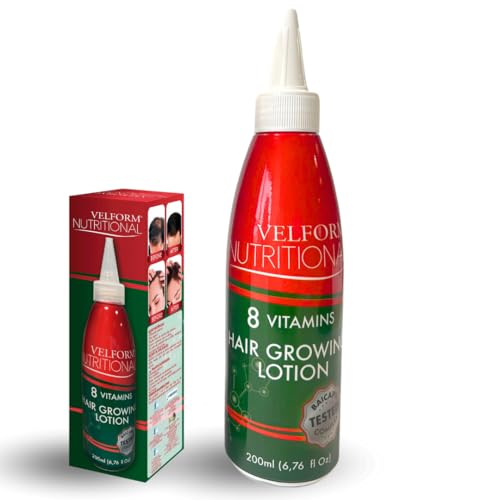 Lotion capillaire - VELFORM™ - Favorise la pousse des cheveux - Rouge et Vert - Adulte - Anti Chute - Contenance 200ml