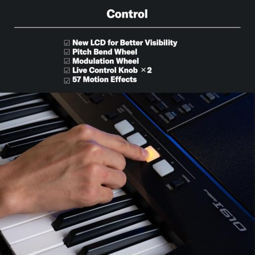 Image of Yamaha PSR-I610 Digital Portable 61-Key Keyboard Bundle with Armonia Heavy Padded Carry Bag, Double-Braced X Keyboard Stand, Armonia Dust Cover