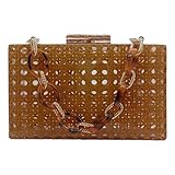 Trois façons de porter : le sac en acrylique est livré avec une chaîne courte à la main et une longue chaîne à bandoulière, qui peut être utilisée comme pochette, aisselle et sac à bandoulière