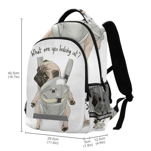ALAZA Cute French Bulldog Backpacks Travel Laptop Daypack School Book Bag for Men Women Teens Kids 483