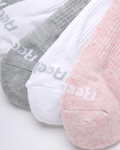 Image of Reebok Womens Quarter Socks 6 Pack Comfort Cushioned Athletic Socks | Moisture-wicking Fabric Keeps Feet Dry, Flexible Knit Hugs the Arch, Plush Footbed Absorbs Shock