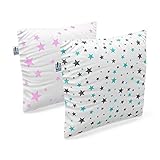Lelekka® Gr. II Baby-Kopfkissen inkl. 2 Bezüge. Mit Aloe Vera für empfindliche Haut. Babykissen gegen Verformung & Plattkopf Gr. 2 (Star Night)