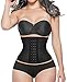 YIANNA Femme Gaine Amincissante Torse Court Corset Minceur Ventre Plat Latex Waist Trainer Invisible Fitness Serre Taille Noir, 110206 S