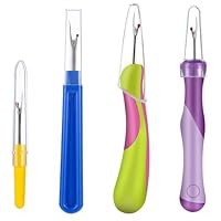 Molain 4 Stück Nahtauftrenner, Nahttrenner Saumtrenner Seam Ripper Set Mit Schutzkappe Professional Fadentrenner Für Entfernen Unerwünschter Säume Nähte(4 Farben Farbe zufällig)