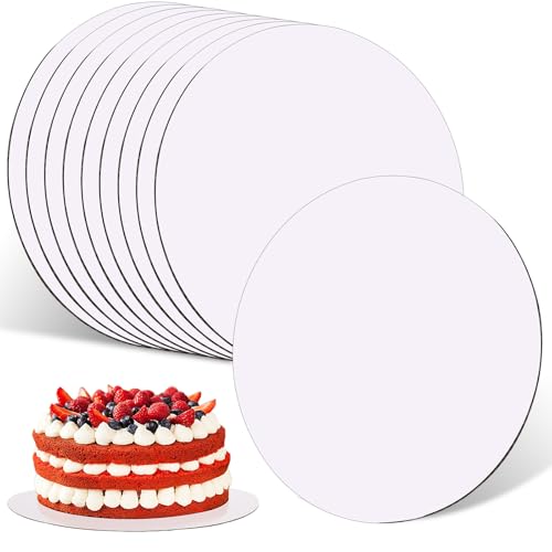 10 Stück Cake Board, 20 cm kuchenplatte rund, stabile tortenunterlage rund aus Pappe, vielseitige tortenplatte pappe für Torten & Desserts – Perfekt als tortenboden für Hochzeit, Geburtstag & Party.