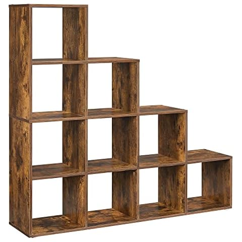 VASAGLE 10 Tier Rustic Brown Bookcase Cover