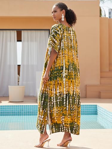 Image of Kaftan Dresses for Women Plus Size Bathing Suit Cover up Caftan Maxi Beach Dresses