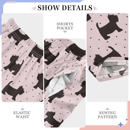 ZZKKO Scottish Terrier Dogs Polka Dots Boys Pants for Kids Jogger Pants with Pockets S-XL4