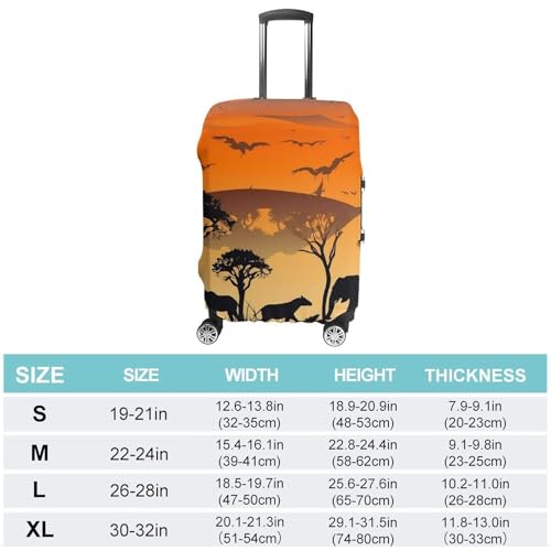 Luggage Cover Elastic Suitcase Cover Protector Washable Travel Baggage Covers African Wild Animals Luggage Covers Carry On Luggage Protector Anti-scratch 19-32 Inch XL2