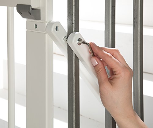 Geuther - Treppenschutzgitter ausziehbar 2733+, für Kinder/Hunde, Schrauben/Klemmen am Geländer, verstellbar, Holz, weiß, 67 - 107 cm, TÜV geprüft - 4