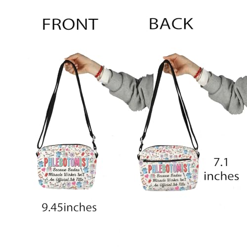 MNIGIU Funny Phlebotomist Gift Phlebotomy Tech Crossbody Bag for PBT Tech Phleb Tech2