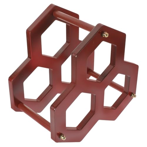 Soporte de vino de madera rústica para mesa miniatura 1