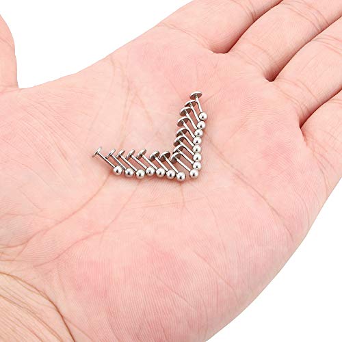 Dyknasz 15PCS 20G Stainless Steel Lip Rings Labret Studs Piercing Monroe Studs Ear Tragus Helix Cartilage Earring Jewelry 6-10mm Bar Length 5 Colors for Women Men3