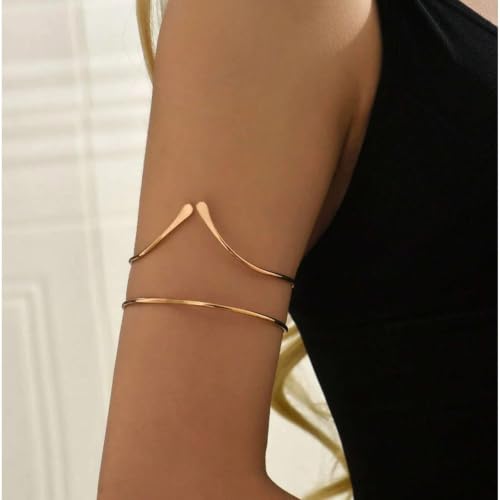 Image of Long tiantian Gold Arm Cuff Upper Arm Armband Greek Goddess Costume Jewelry