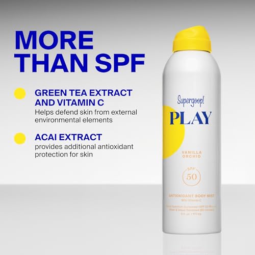 Image of Supergoop! PLAY Antioxidant Body Mist Vitamin C -SPF 50 PA++++ Broad Spectrum Sunscreen - Body Spray - Great for Active Days