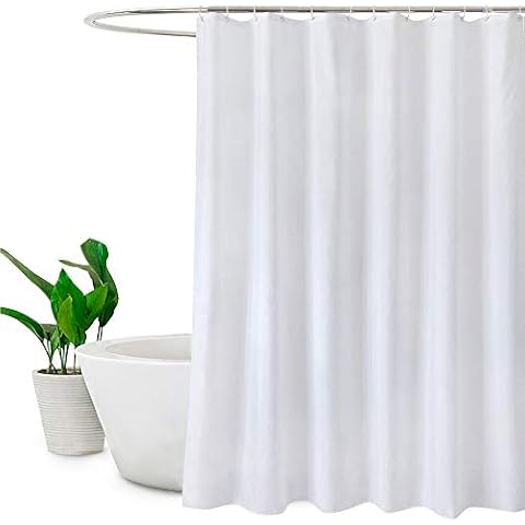 Extra Long Shower Curtains 180 x 210cm drop/72"x 84",Mildew Resistant Bathroom Curtain Shower Water Repellant,White Cover