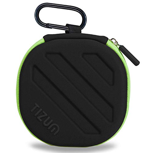 tizum Headphone Carrying Case - Multi Purpose Pocket Storage with Carabinr Hook, Travel Organizer for Headphone, Pen Drives, Memory Card, Cable (Black) Headphone