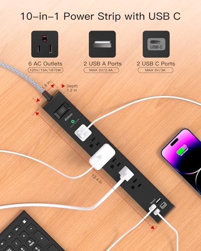 Image of mifaso Cruise Approved Power Strip - Outlet Extender Multi Plug Outlet, USB Wall Charger (MRF-022)