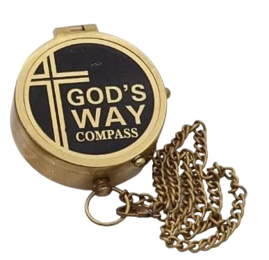 Brújula grabada de latón "God’s Way" con caja de madera – Regalo cristiano inspirador único miniatura 2