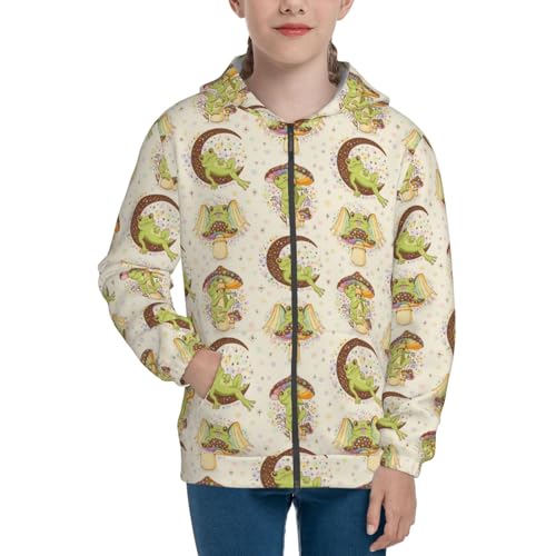 Frogs Kid Hoodies Boys Zip Up Sweatshirts Girls Pullover with Pocket3