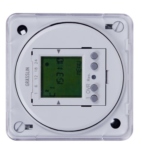 Grasslin by Intermatic FM1D50E-12 16A, 12V, 50/60Hz Electronic 24-Hour/7-Day Timer Module, Flush Mount