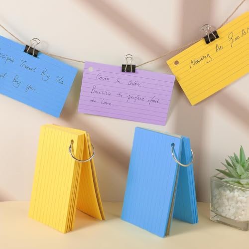 Cartes de révision 12,7x7,6 cm lignées Newthinking avec anneaux - 4