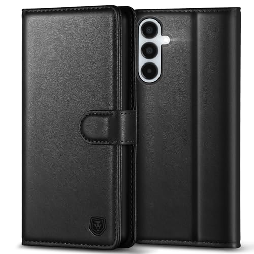 Kuafcase for Samsung A15 4G/5G Case with 4 Card Slots Magnetic Closure Kickstand Shockproof Protective Phone Case for Samsung Galaxy A15 - Black