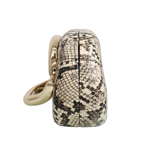 Image of Women Woven PU Leather Clutch Box Metal Handle Evening Bag Trendy Leather Handbag Weave Shoulder Purse for Causal
