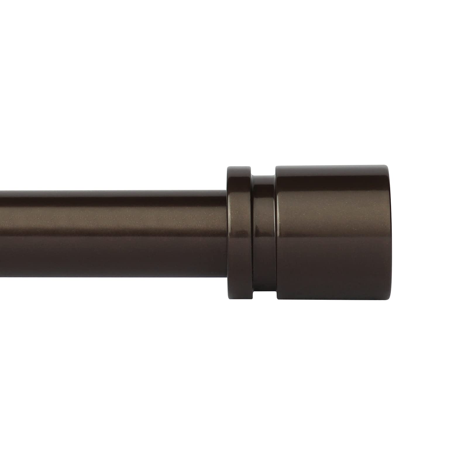 Curtain Rods for Windows 16 to 48 or 60 Inches Max Adjustable Length 1 Inch Diameter Window Curtain Rod with Aluminium End Cap, Antique Bronze