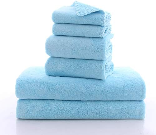 Miniatura 6 de MOONQUEEN - Juego de toallas ultra suaves y de secado rápido, 2 toallas de baño, 2 toallas de mano, 2 toallas pequeñas, microfibra coral altamente