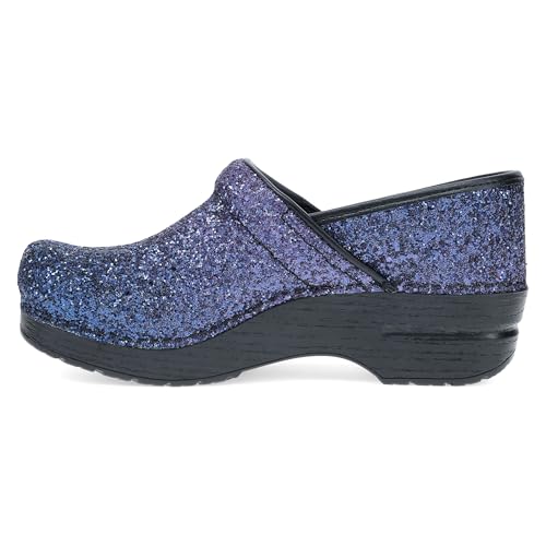 Image of Dansko Professional Glitter Slip-On Clogs for Women - Rocker Sole and Arch Support for Comfort - Shiny and Stylish Glitter Uppers