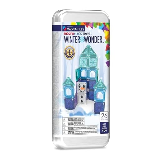 MAGNA-TILES microMAGS Winter Wonder Travel Set 26-Piece Magnetic Construction Set, The Original Magnetic Building Brand
